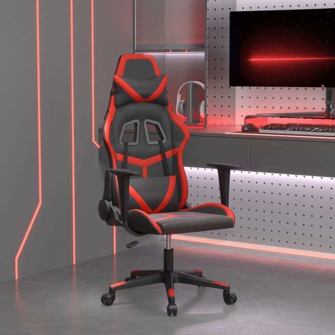 vidaXL - Gamestoel - kunstleer - zwart - en - rood