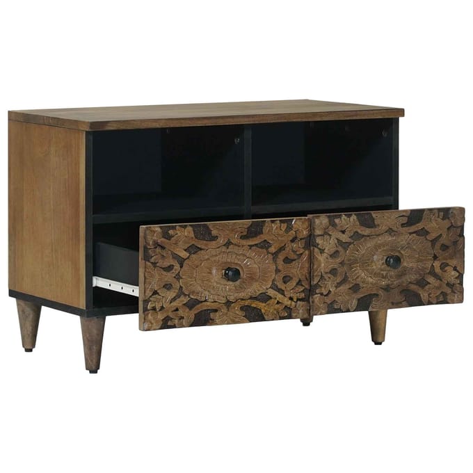 vidaXL - TV - Kast - Bruin - 70 - x - 33 - x - 46 - cm - Massief - Mango - Hout