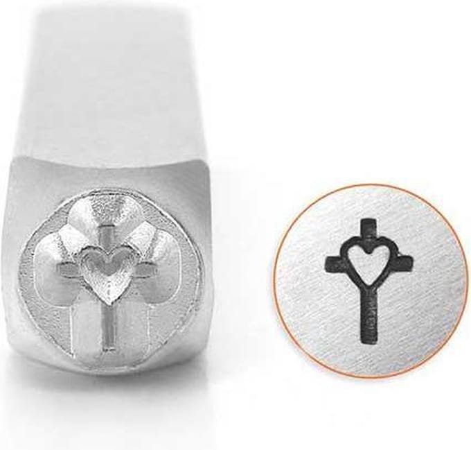 Slagstempel Kruis met hart | Hoogte 6mm