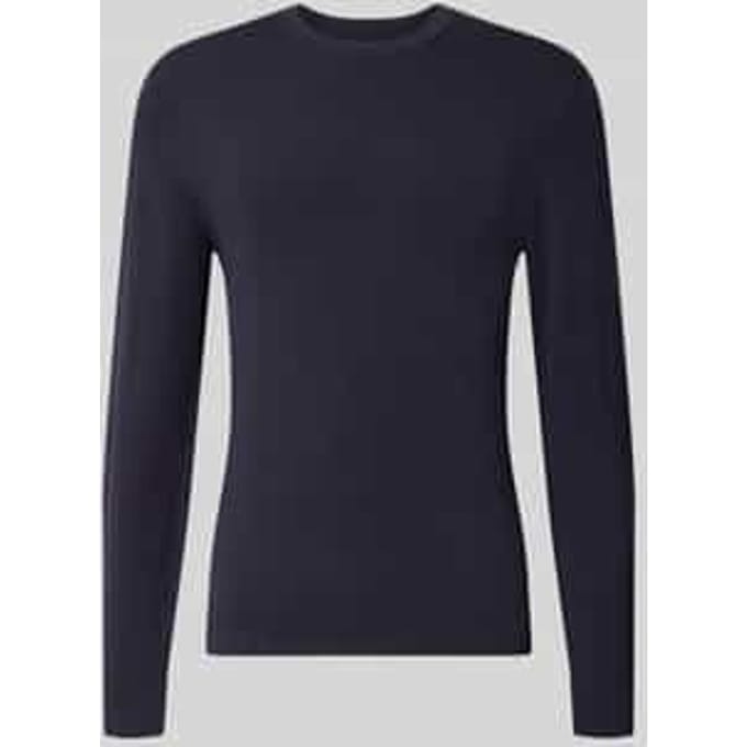 Gebreide pullover met geribde ronde hals