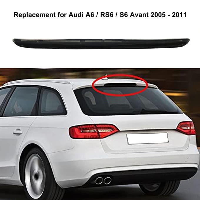 Auto Remlicht, Achter LED Hoog Gemonteerd Remlicht Vervanging voor A6 / RS6 / S6 Avant 2005 zwart