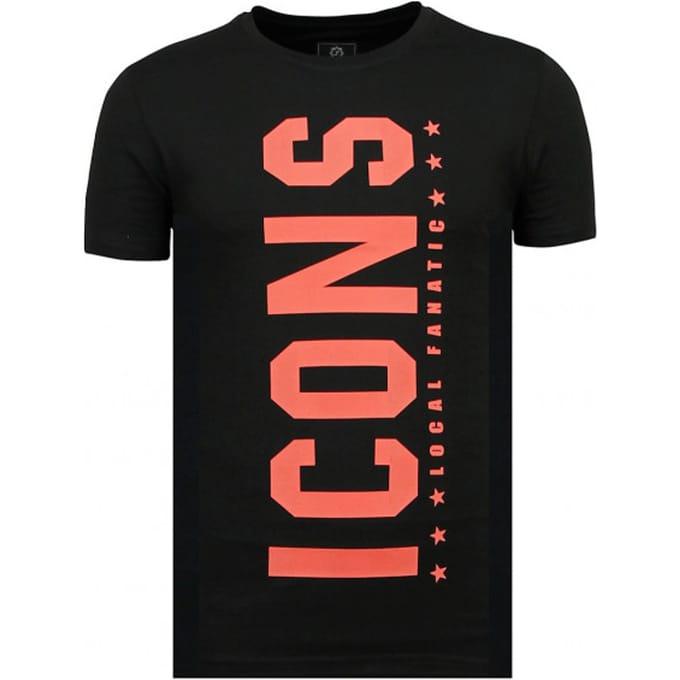 ICONS Vertical - Luxe T shirt Heren - 6362Z - Zwart