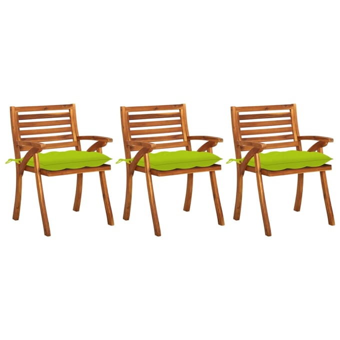 vidaXL - Tuinstoelen - 3 - st - met - kussens - massief - acaciahout