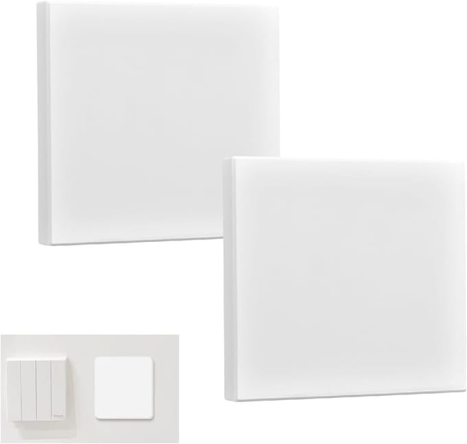 Set van 2 Flush Mount Socket Covers 8.6×8.6cm - Witte Blinddeksels voor Ongebruikte Stopcontacten en Schakelaars, Bescherming en Veiligheid