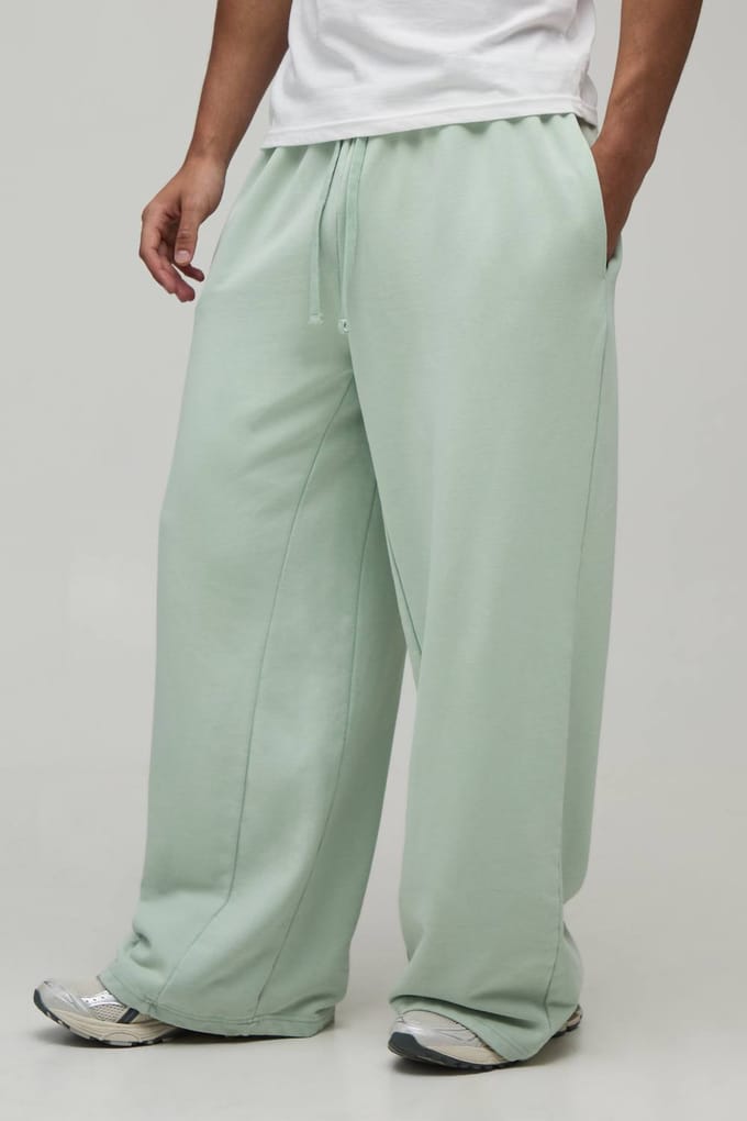 Balloon Fit Gewassen Loopback Joggingbroek | Sage | Size Small