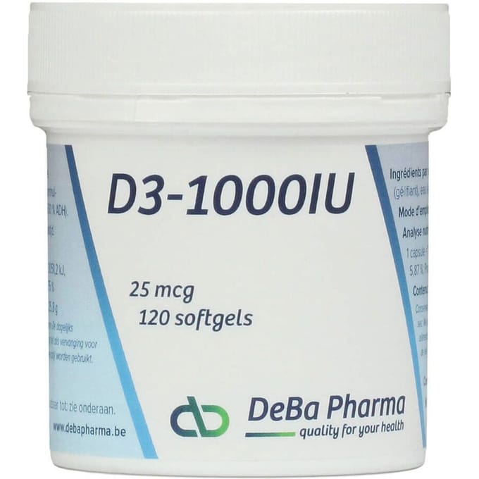DeBa Pharma D3-1000 25mcg 120 Zachte capsules