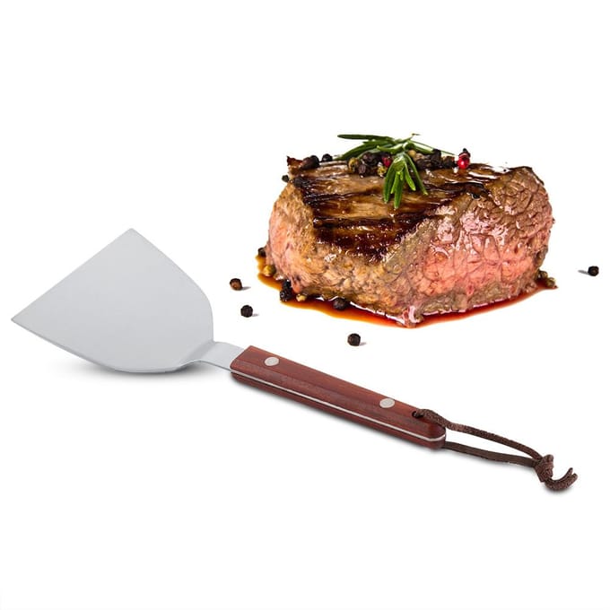 Pelle à crêpes en acier inoxydable, pelle à barbecue, poignée de cuisine, pelle de cuisine 85 brown