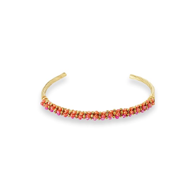 Sunset Bangle - Armband met kralen - vrouwenarmband - stainless steel armband