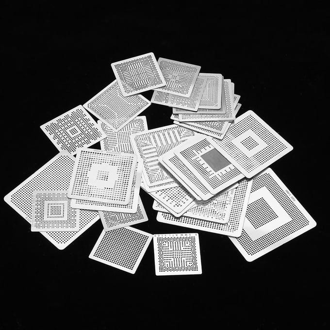 33 stuks BGA Universele Reballing Rework Net Sjablonen Stalen Sjabloon Mesh Directe Verhitting Set white
