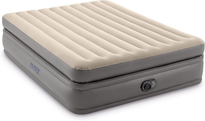 Opblaasbaar Matras - Luchtbed Comfort - Logeren Thuis - Ingebouwde Pomp - 203 x 152 cm - Grijs