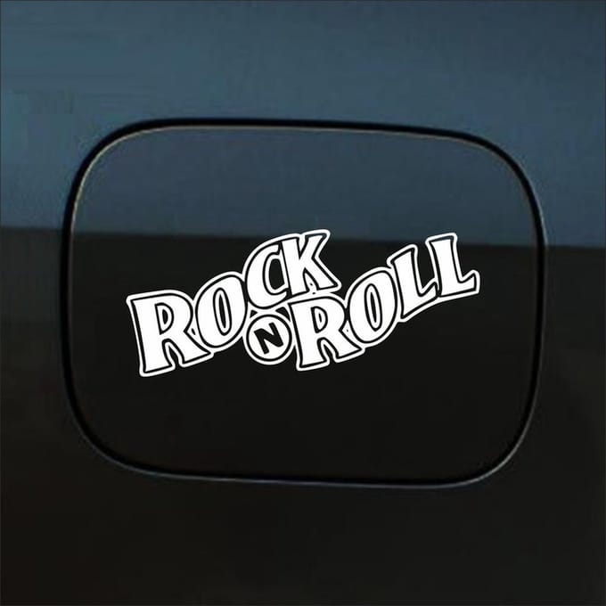 Bumpersticker - Rock N Roll - 5,7 X 14,8 - Wit