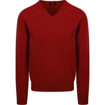 Trui William Lockie Pullover Lamswol V Poppy