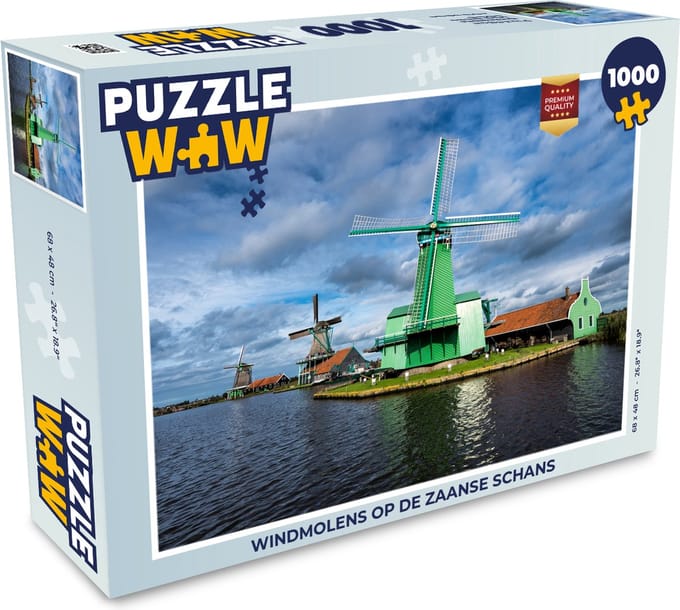 Puzzel Windmolens op de Zaanse Schans - Legpuzzel - Puzzel 1000 stukjes volwassenen