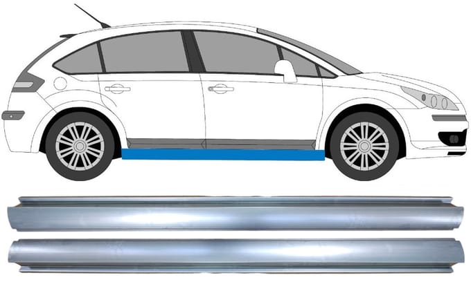 Reparatie dorpel voor Citroen C4 2004-2011 / Links = Rechts (symmetrisch) / Set