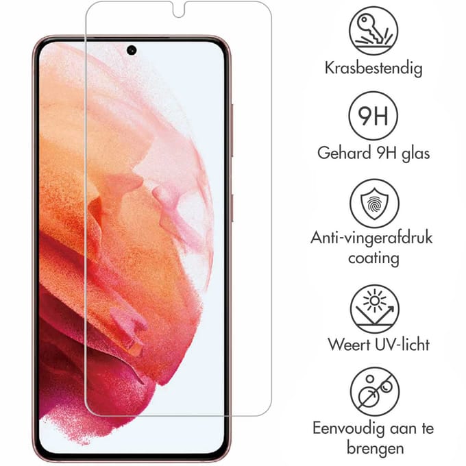 Accezz Screen Protector - Geschikt voor Samsung Galaxy S21 - 2 Pack Glass Screenprotector