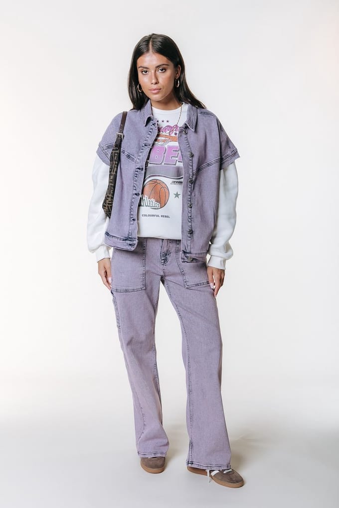 Colourful Rebel Tinsley Washed Denim Pants- M