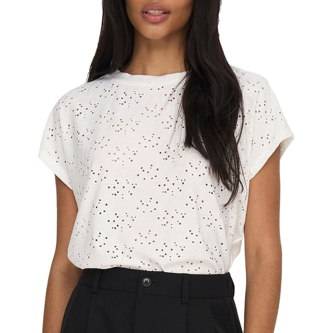 relaxed fit T-shirt met etskanteffect model 'SMILLA'