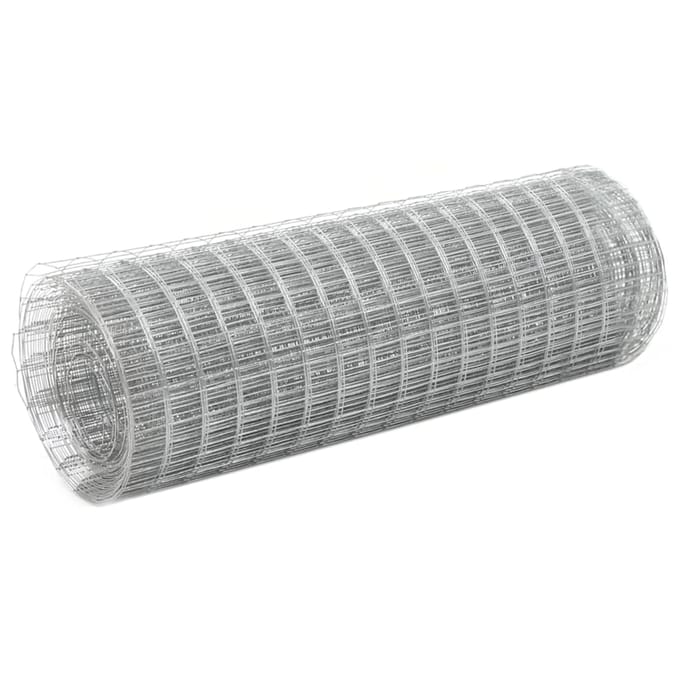 vidaXL - Kippengaas - 25x0,5 - m - gegalvaniseerd - staal - zilverkleurig