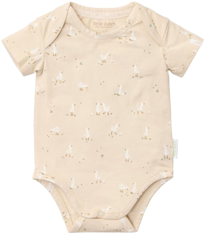 Little Dutch Little Goose Korte Mouw Romper - Maat 68 - Beige