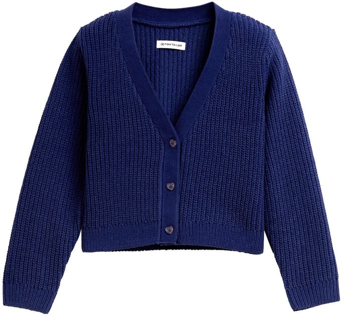 Tom Tailor - Vest met V-hals - Maat 92/98 - dark blue harbor