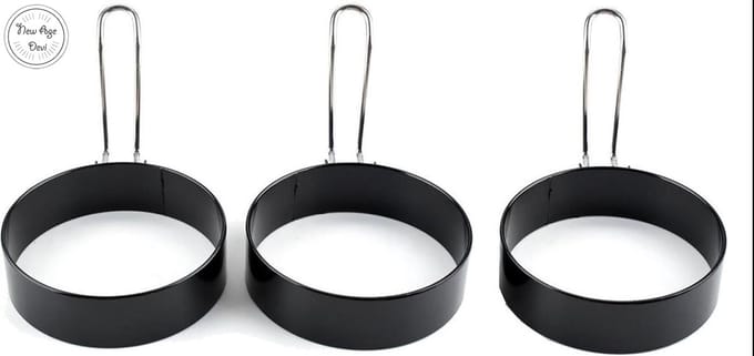 Ei vorm - Eier bakvorm - Eieren bakken - RVS - Perfect rond eitje - Bakvorm - Rond -3 stuks