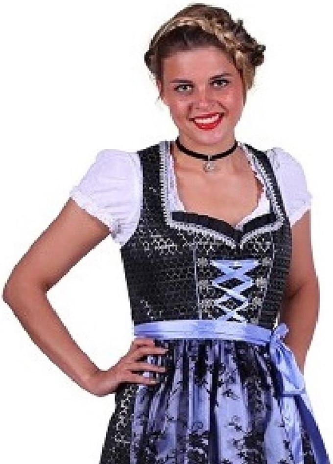 Dirndl JULIA Zilver -Zwart (mt 42)