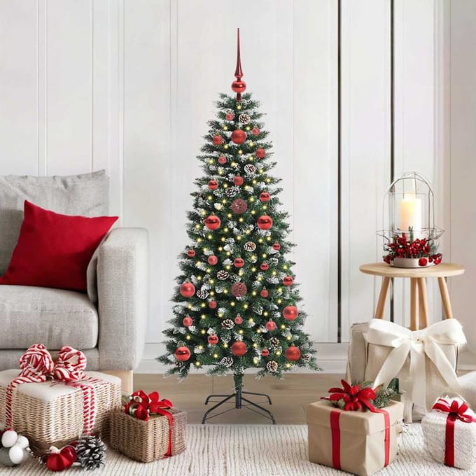 vidaXL - Kunstkerstboom - Groen - 120 - cm - PVC - en - Plastic - en - Staal