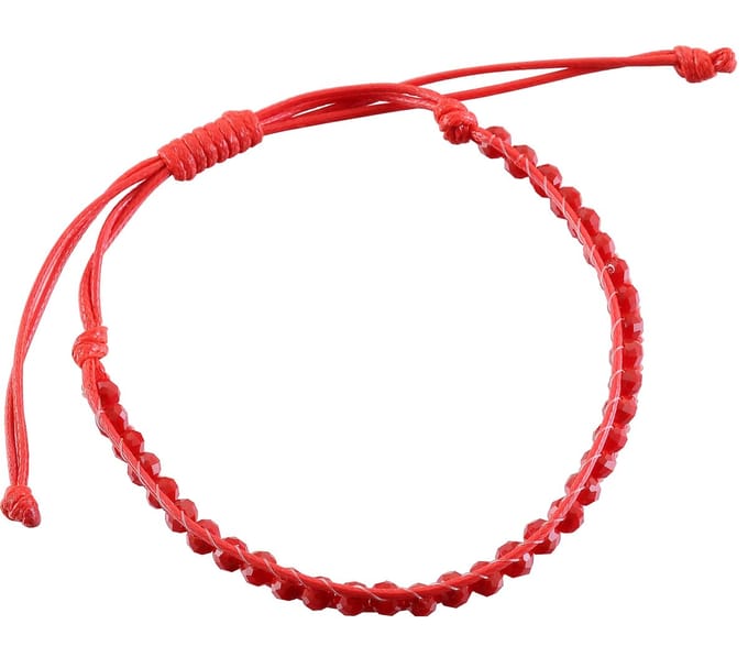 Behave - armbandje met glaskralen - rood - minimal zomerstijl