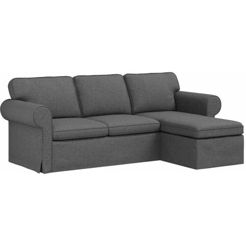 vidaXL - Bank - Donkergrijs - 215 - x - 138 - x - 80 - cm - Stof