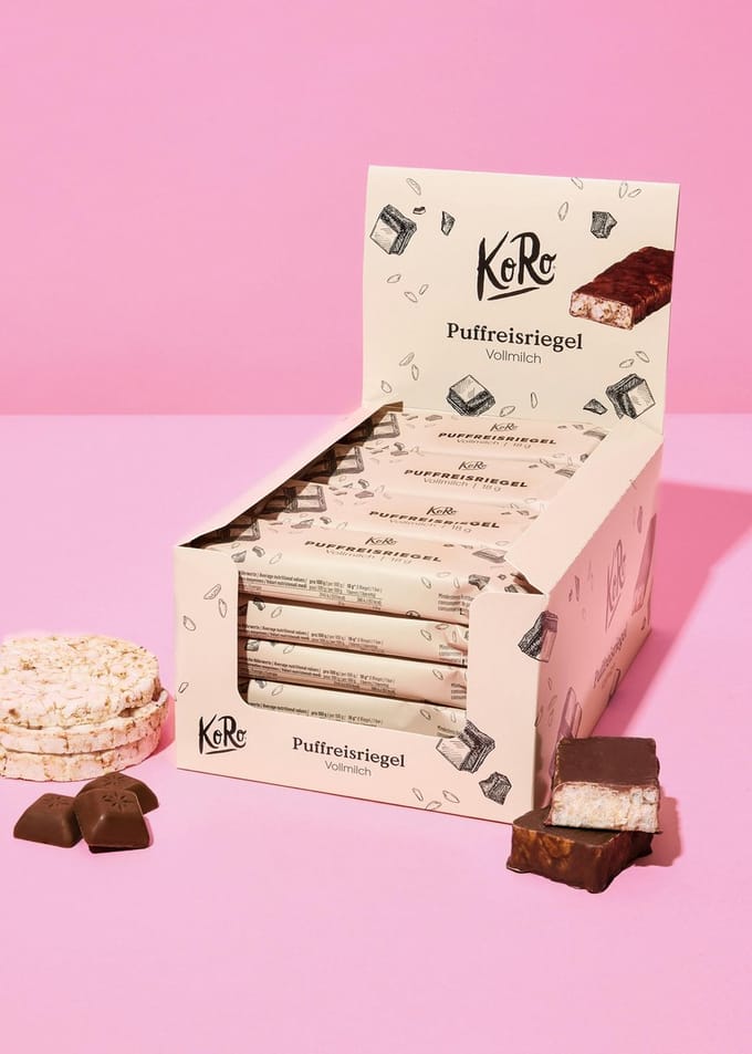 KoRo | Gepofterijstreep met melkchocolade 20 x 18 g