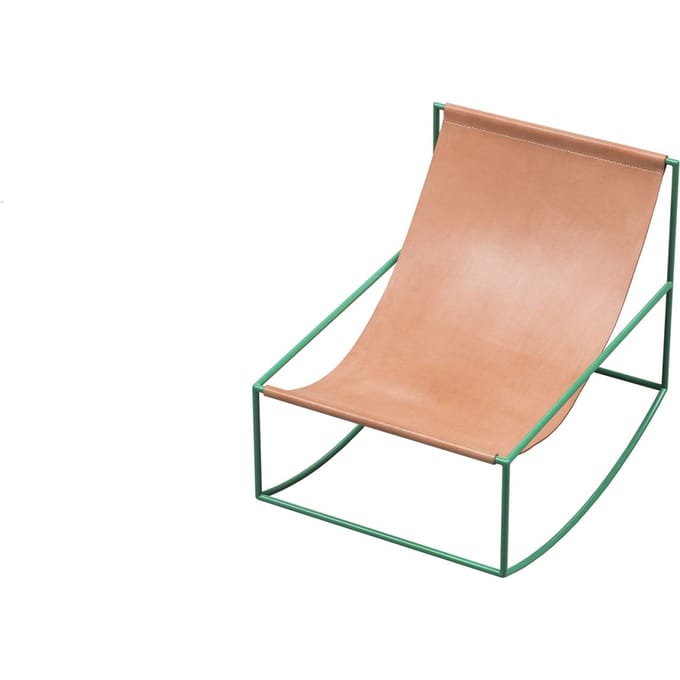 valerie_objects Rocking Chair - groen, leder