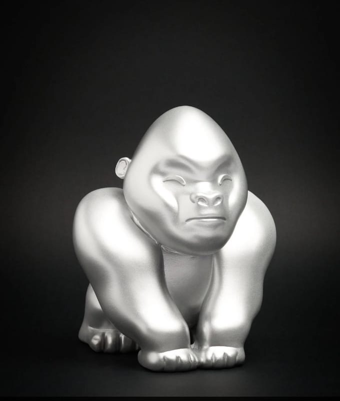 Blogo Design - Spaarpot Gorilla - zilver