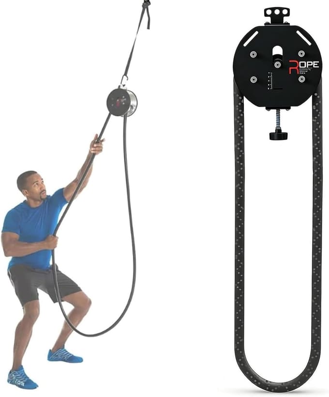 Katroltrainer - Touwtjespringer - Full body training - Instelbare weerstand - 44 x 44 x 44 cm - Zwart