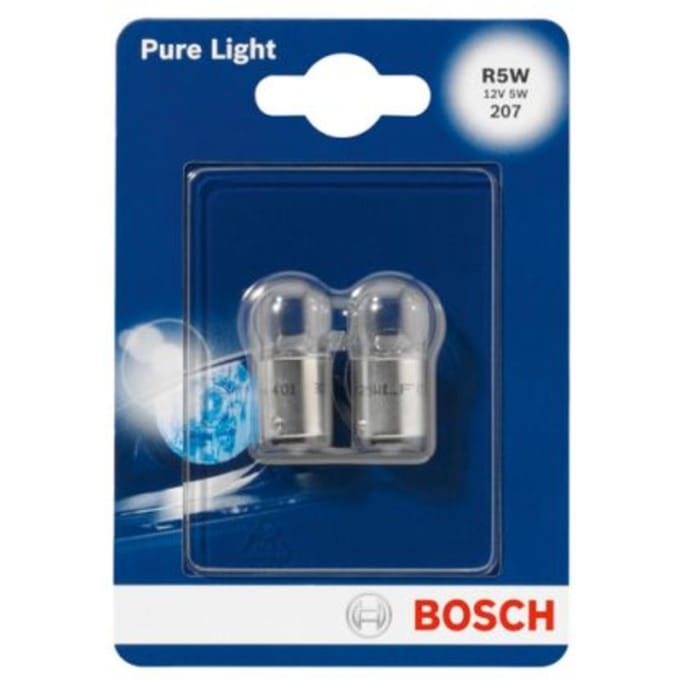 P27/7w lamp BOSCH R5W Pure Light 12V/5W, 2 Stuk