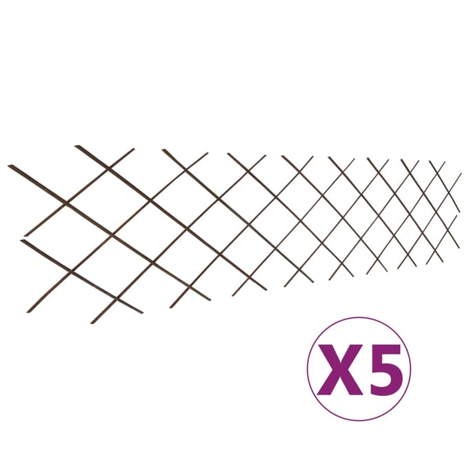 vidaXL - Tuinlatwerken - 5 - st - 180x60 - cm - wilgenhout