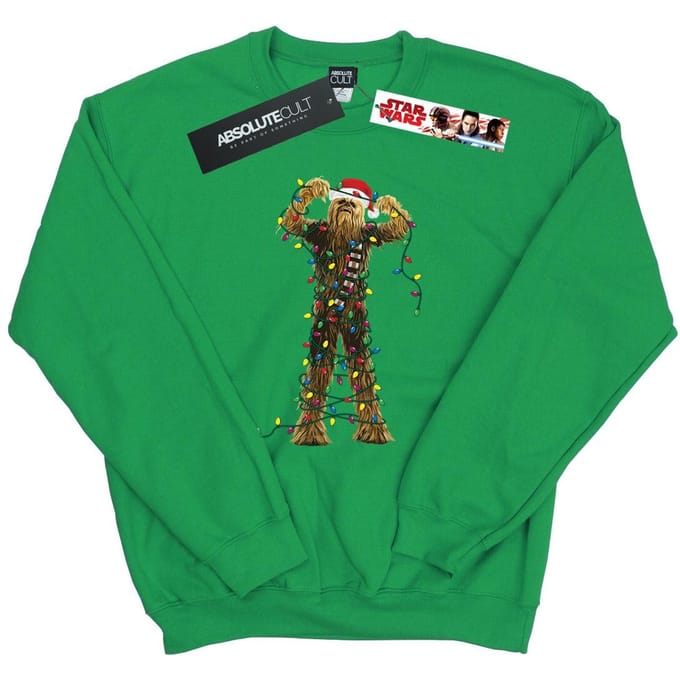 Star Wars Heren Chewbacca Kerstverlichting Sweatshirt (Iers Groen)