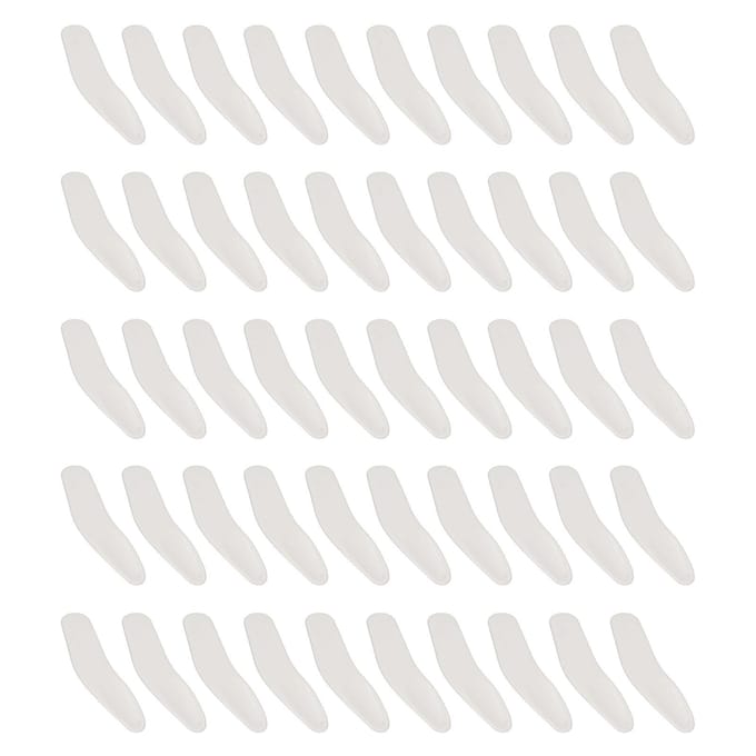 50 stuks Mini Cosmetische Crème Spatel Gebogen Vorm Herbruikbare Oogcrème Applicator voor Nagellijm Wit white