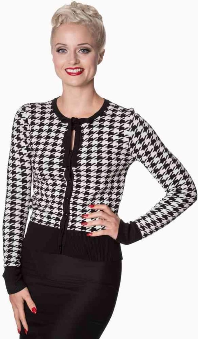 Dancing Days - Izzy Cardigan - 3XL - Zwart/Wit