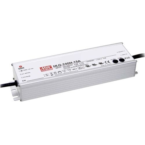 MEAN WELL HLG-240H-48A LED-driver, LED-transformator Constante spanning, Constante stroomsterkte 240 W 5 A 48 V/DC PFC-schakeling,...