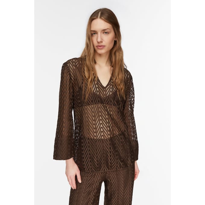 Comma  Blouses Brown Taglia: 36 | Maglie a manica lunga Outlet | Donna | Marrone