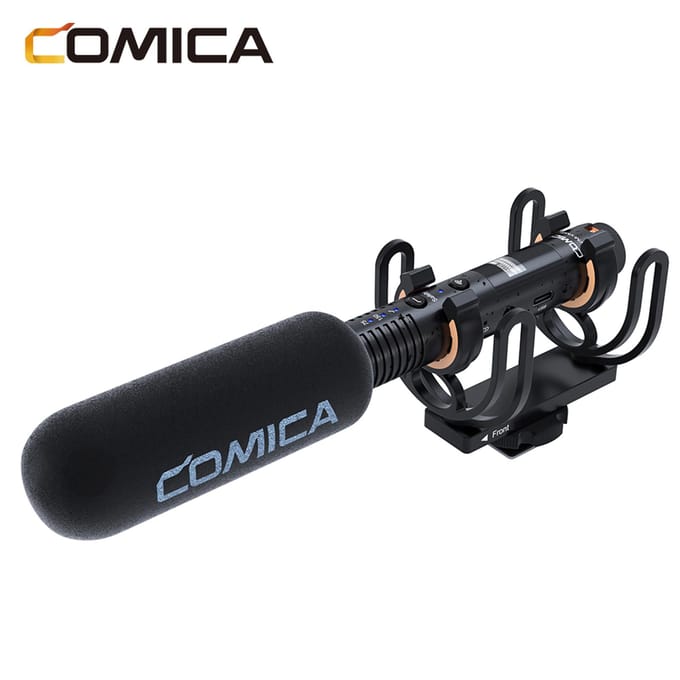 COMICA VM30 2.4G cameramicrofoon Cardioïde condensatormicrofoonsysteem met 3,5 mm poort OLED-scherm zwart