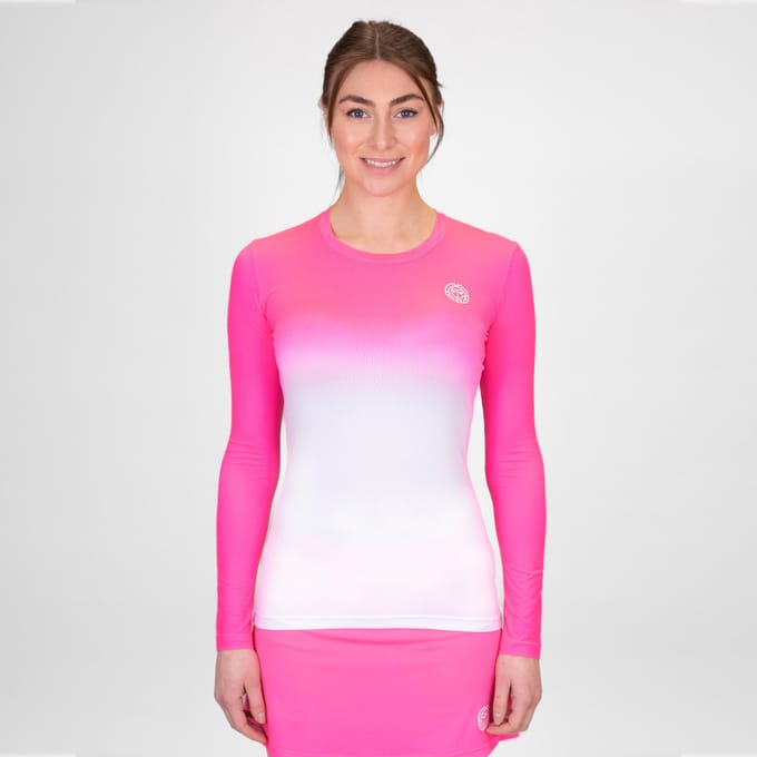 BIDI BADU Crew Gradiant Longsleeve Dames-Pink,Wit