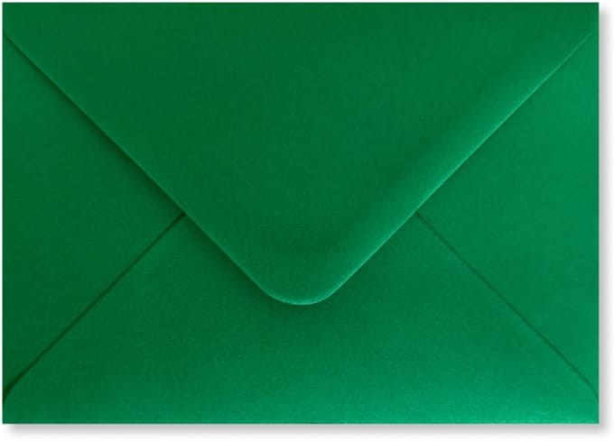 Cards & Crafts 100 Luxe enveloppen - C6 - donkergroen - 162x114mm - 100 grams - Gegomde puntklepsluiting