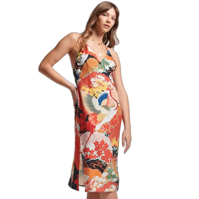 Superdry - Halflange slipjurk met print - Dames - Jurken