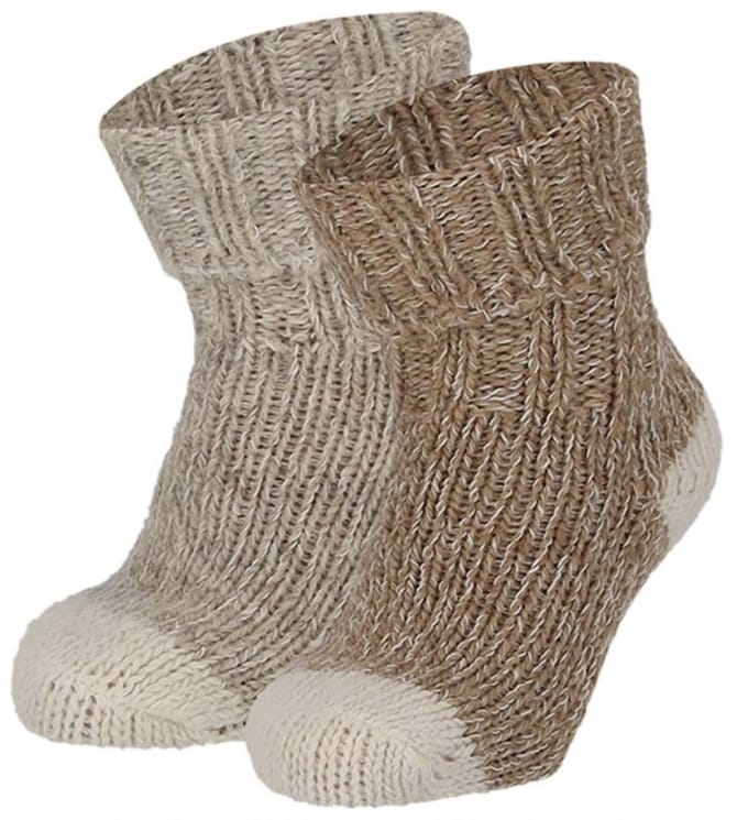 Apollo - Baby - Wollen sokken - 2-pack - Beige - Maat 23/26