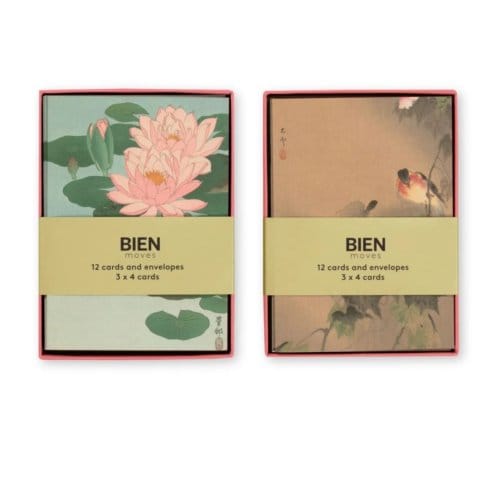 Bien moves wenskaarten set, ohara koson - vogels en bloemen