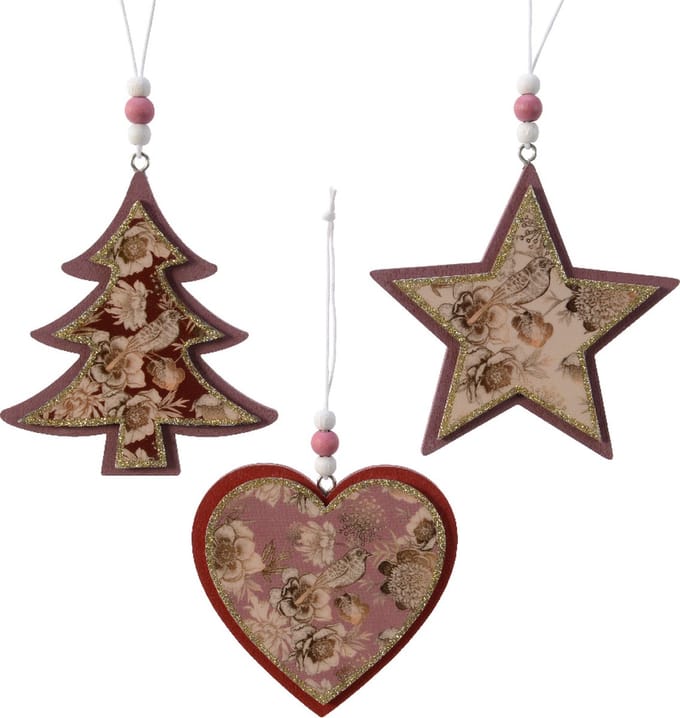 Decoris Kersthanger Figuur mdf 3 assorti 10x10c (1 stuk) assorti