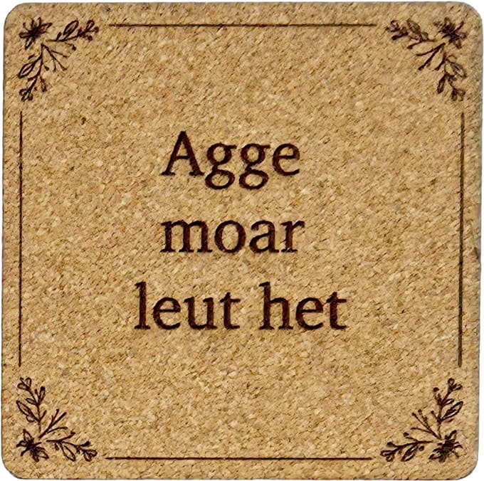 Kurken Onderzetter Leut - Glazen Onderzetters - Gegraveerd - Tilburgs