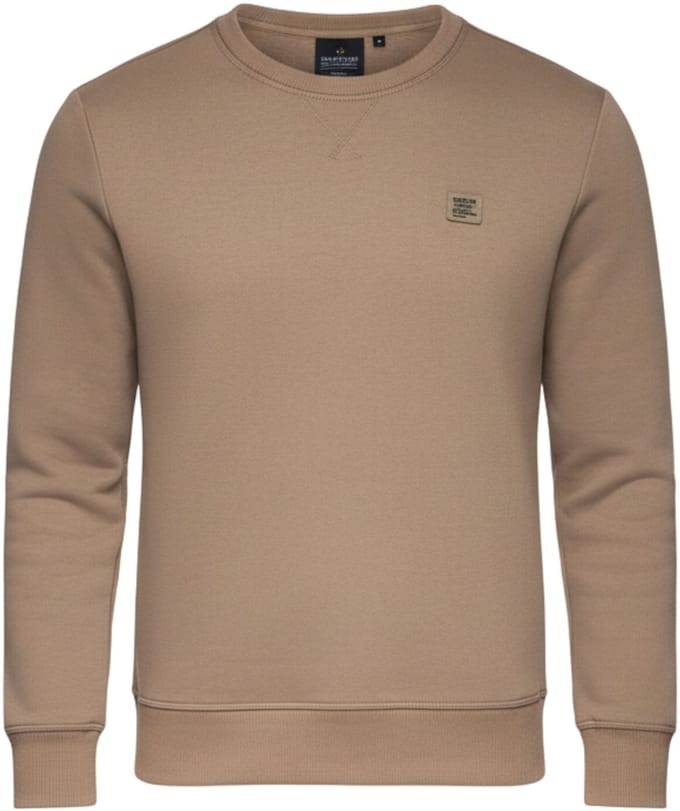 OMBRE Sweater - Regular Fit - Katoen - Lange Mouw Koffie S