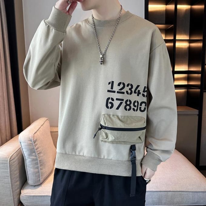 Mode Persoonlijkheid Losse Casual Pullover Trui Mannelijk Middelbare School Middelbare School Student Trendy Top Knap Buiten XXXXL black